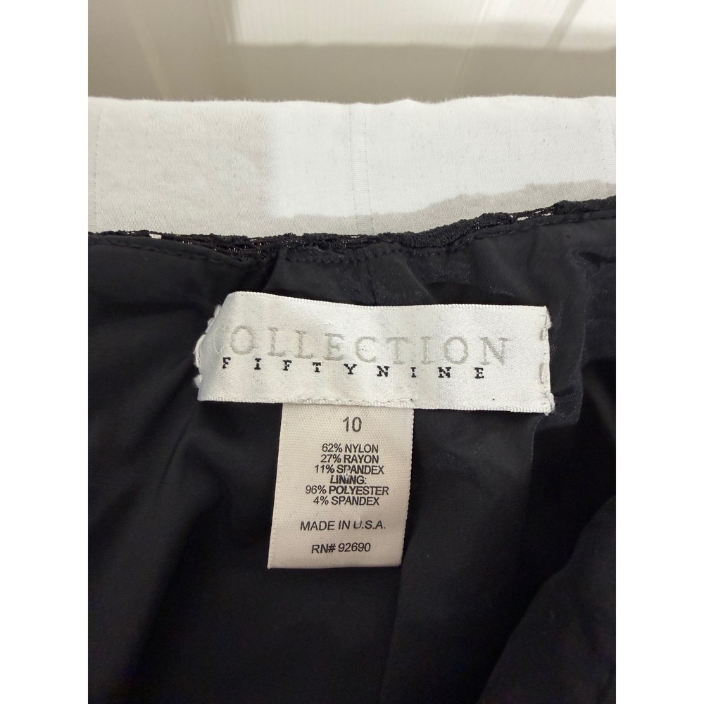 Collection Fifty Nine Black Floral Lace Wide Leg Pants High Rise Size 10 USA - Picture 3 of 8
